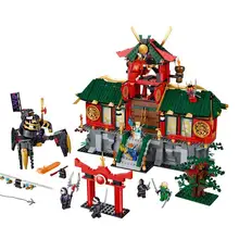 1223 шт бой за город ниндзя Храмовая база модель планера строительные блоки Классическая сборная игрушка кирпичи