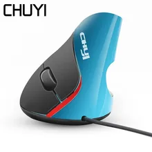 CHUYI Wired Vertical Mouse Ergonomic 5 Buttons Optical Mouse USB Computer Gaming 1600 DPI Mice for PC Gamer Mause Laptop Desktop