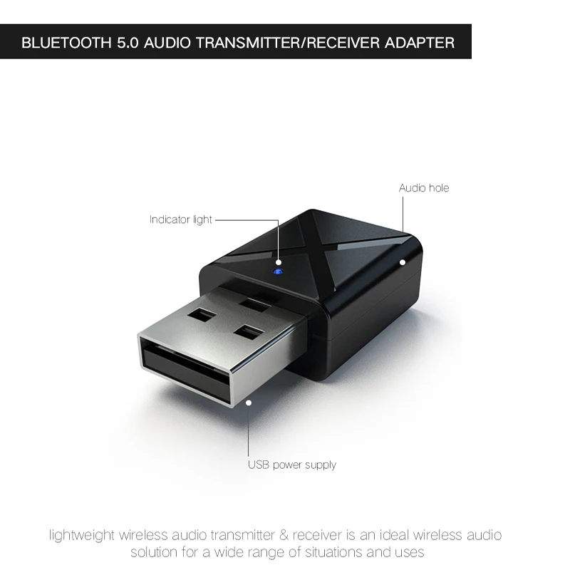 KN320 2 в 1 5,0 Bluetooth приемник передатчик 3,5 мм AUX USB стерео Muisc беспроводной Bluetooth адаптер для автомобиля ТВ ПК высокое качество