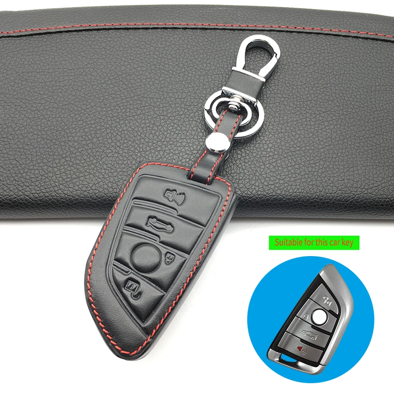 2018 Leather Skin Car Key Cover Case for BMW X1 X5 X6 F15 F16 F48 1/2 Series Remote Controller Bag Holder Fit Bmw Blade | Автомобили и