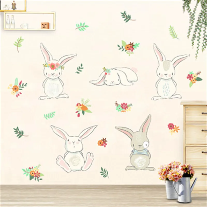 

Cute Rabbit Kindergarten Environment Layout Children's room Diy Wall Decoration Removable Wall Sticker