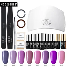 Modelones 16Pcs/Lot Nail Tools Set Soak Off UV Nail Gel Nail LED Lamp Smart Sensor UV Lamp Cure Machine Tools Gel Varnish Kits