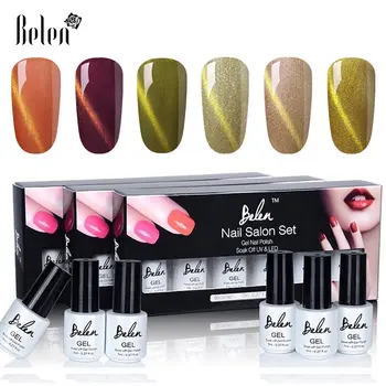 

Belen Cat Eye Gel Polish 6PCS Set Gift Kit UV LED Lamp Varnish 3D DIY Magnetic Colors Soak Off Lacquer Semi Permanant 7ml