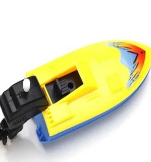 Пластиковая лодка на цепочке для детей, играющая в воде, плавательная моторная лодка, лавочка, заводные игрушки
