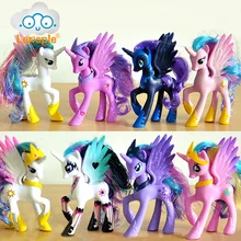 Lensple 14cm PVC Unicorn Princess Luna Celestia Rainbow Horses Action Figures Kawaii Unicorn Girls Best Friends