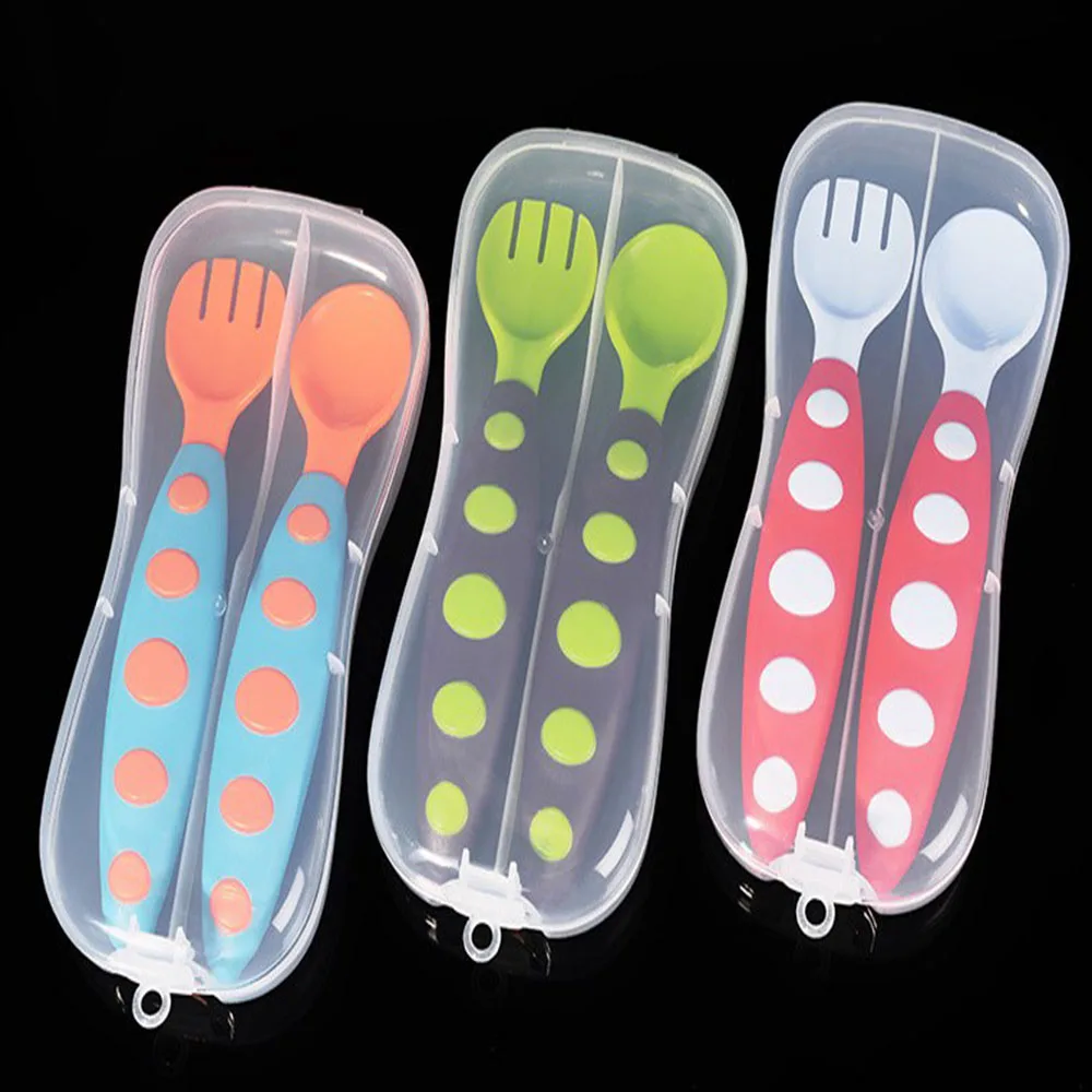 1 Set Baby Spoon and Fork Adaptable Utensils Baby Toddler Spoon