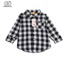 Новая осенне-Весенняя Модная рубашка с длинными рукавами для маленьких мальчиков и девочек топы с отложным воротником, блузка повседневная одежда для малышей