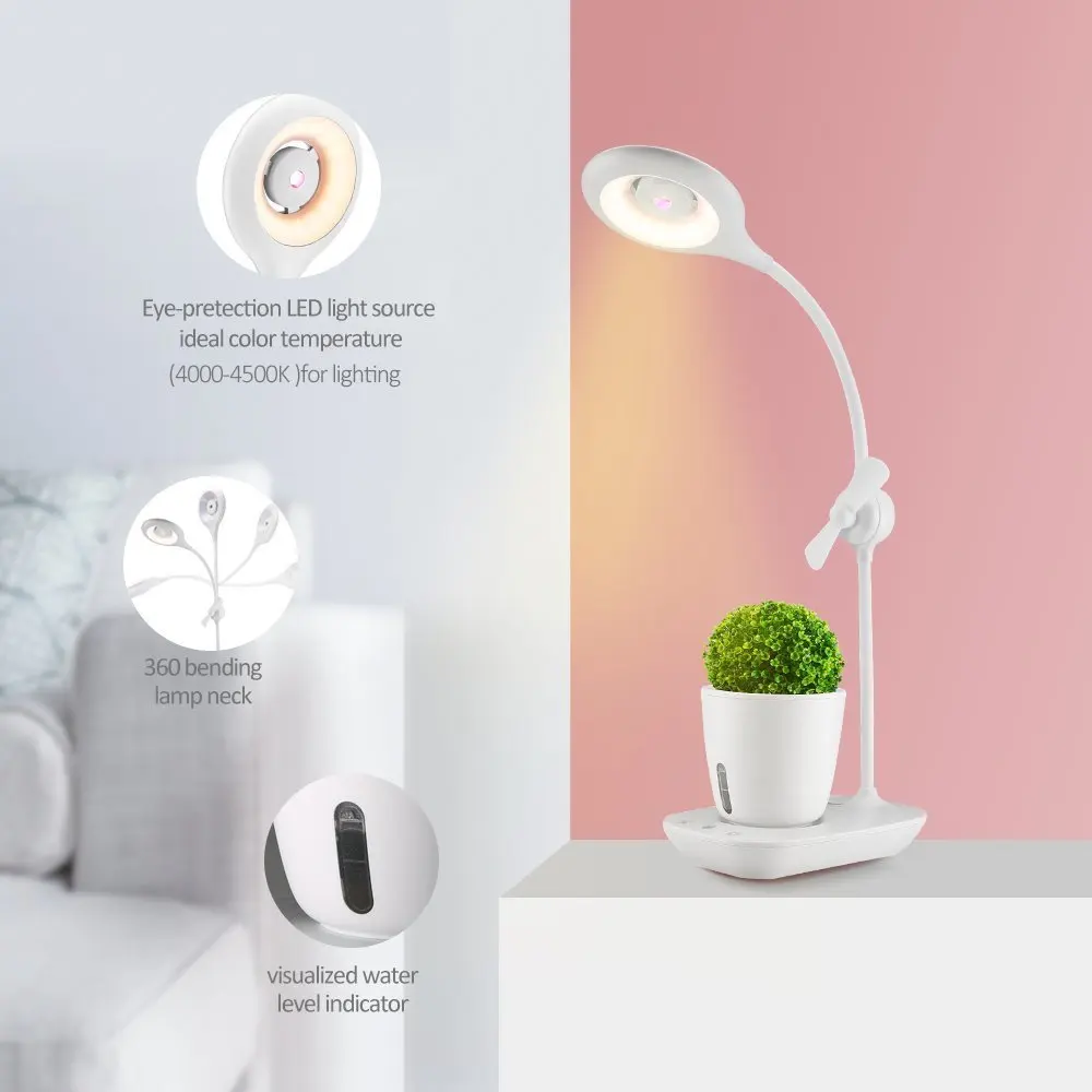  Smart Touch Control LED Flower Pot Intelligent Plant Growth Lamp with Fan Cultivation Tray Flower V - 33002550432