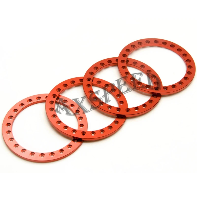 

AXSPEED Red 2.2 Wheels Ring Metal Alloy Replacement Wheel Beadlock Rings for 2.2 inch Wheel Rim 1/10 RC Crawler Car D90 SCX10