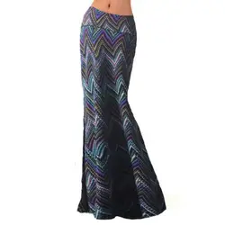 Новые Модные Винтажные богемные печатные женские Boho Пол-длина длинные пляжные макси Вечерние свободные Расклешенная юбка