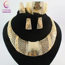 Очаровательная леди Стразы золотистого цвета полые украшения элегантные модные свадебные аксессуары костюм комплект украшений для вечеринки