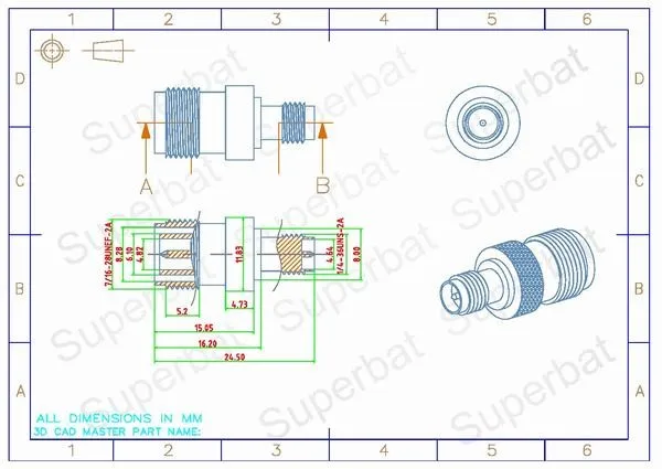 Superbat 5 шт. SMA-TNC RF адаптер RP-SMA Женский Джек RP-TNC Джек прямо бесплатная доставка