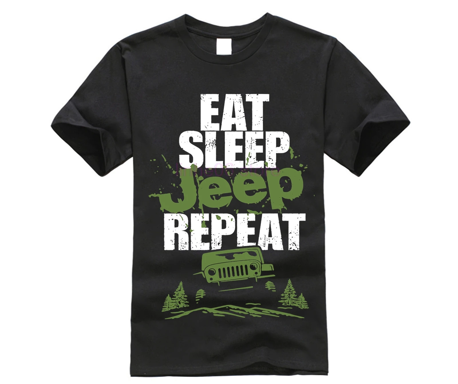 Eat Sleep Jeep повторная футболка с автомобилем Новинка 2019 года уникальные хлопковые