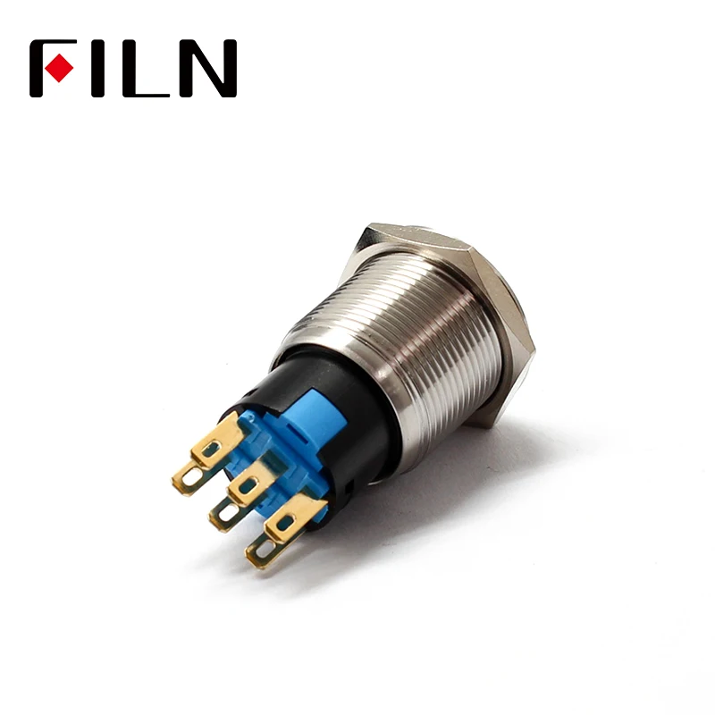 19mm Metal 3Pin 6pin ON-OFF  ON-OFF-ON 2Position 3Position DPST DPDT A Series Electronic Lock Key Switch (4)