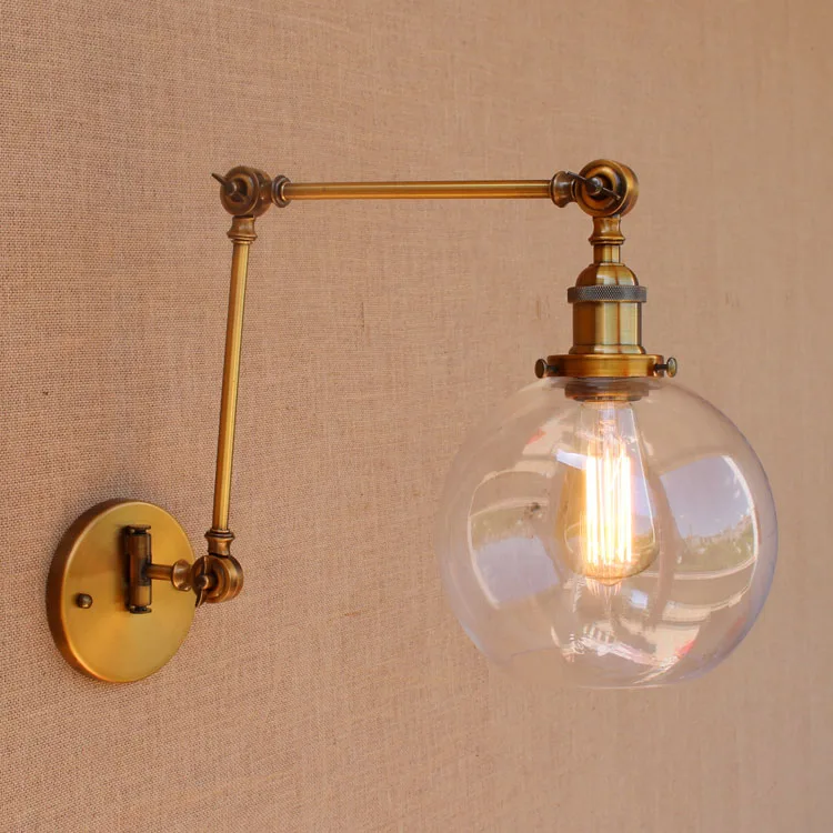 Настенный светильник винтажный латунный с длинным рукавом|applique led|wall lights glasswall light