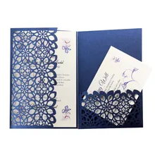 Элегантные приглашения quinceanera Цветочные карманные складные Пользовательские печати 50 комплектов