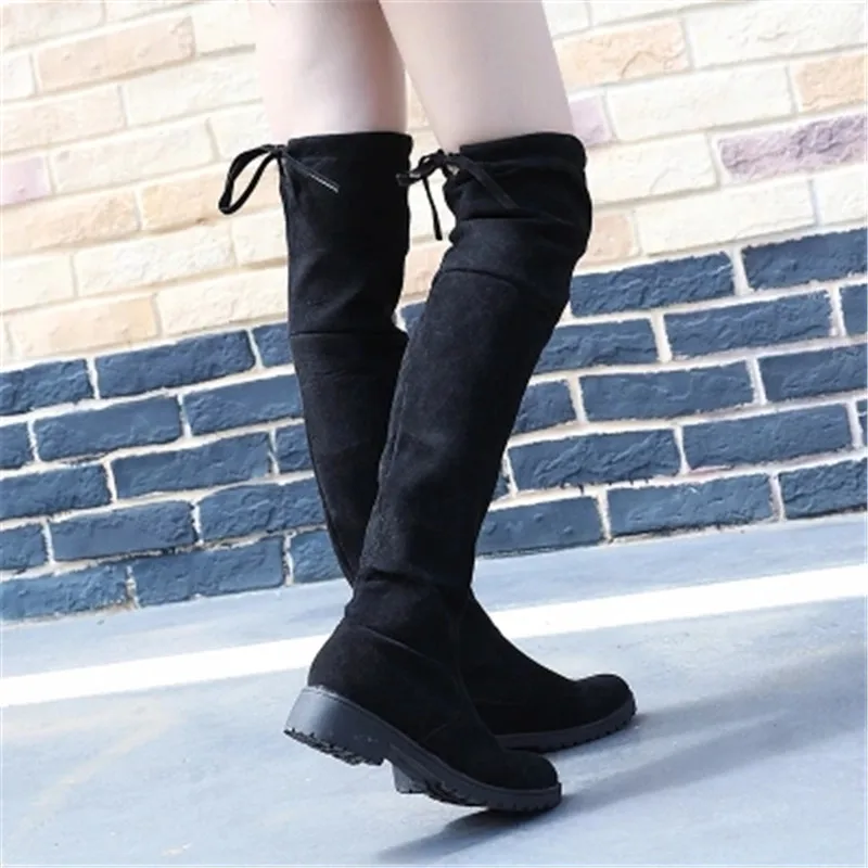 black long boots with laces