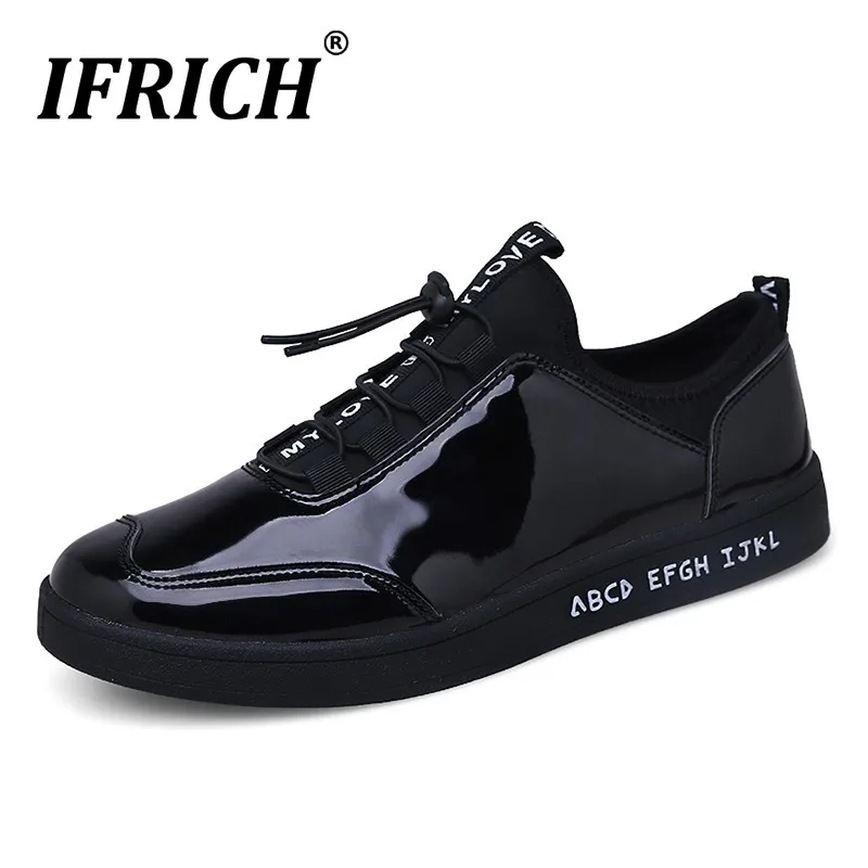 

Best Selling Casual Shoes For Youth Black Walking Shoes Men Patent Leather Designer Men Shoes Fashion Flats Sneakers Cheap