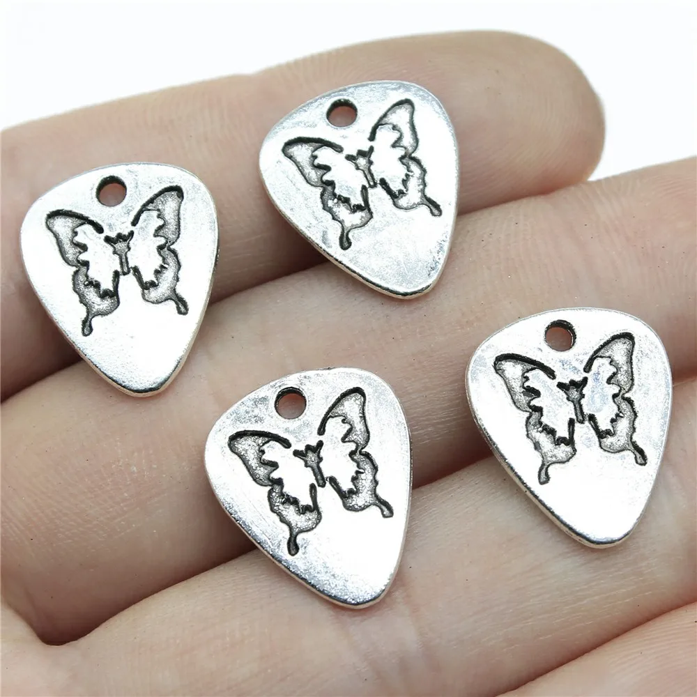 10 шт микс амулеты для изготовления ювелирных изделий бабочка античный серебряный цвет подвески в форме бабочки амулеты бабочки - Окраска металла: B14077-18x15mm