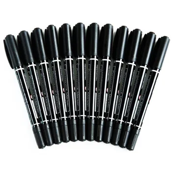 

1pcs Tattoo Pen Dual-Tip Black Tattoo Skin Marker Piercing Marking Pen Tattoo Supply For Permanent Makeup