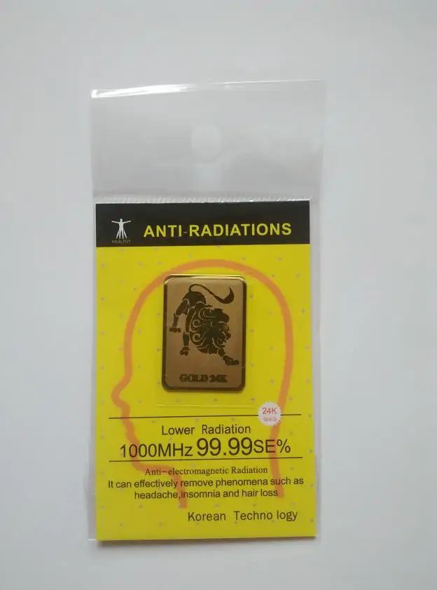 

Factory wholesale 24K-gold Zodiac anti radiation sticker for cell phone , anti radiation chip ,12pcs/lot free shiping