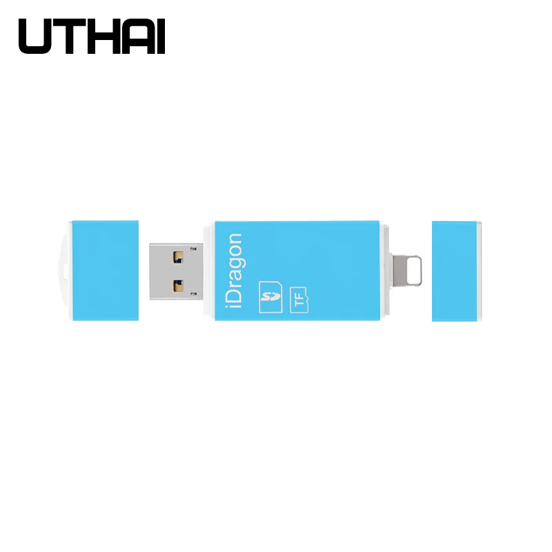 UTHAI R004 мульти кард-ридер 3в1 Lightning/Micro USB/USB2.0 TF/SD карта адаптер для iPhone 7 8 11 X XR