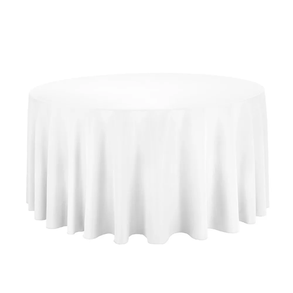 10pcs Round 108" Polyester Tablecloth For Wedding Party Banquet