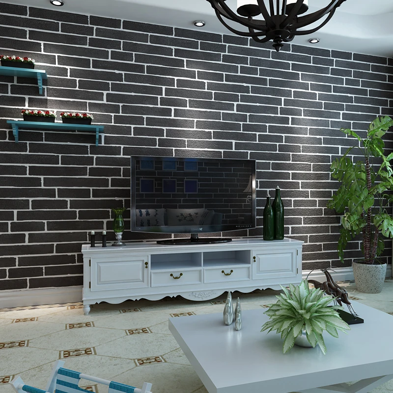 

beibehang Modern minimalist mosaic flocking blue Mediterranean style living room bedroom background wallpaper papel de parede