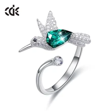 CDE, женские кольца, 925 пробы, серебряное, украшенное кристаллами, птица, кольцо Zilveren Ringen 925, очаровательные ювелирные изделия с животными