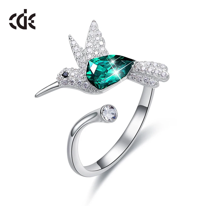 

CDE Women Rings 925 Sterling Silver Embellished with Crystals from Swarovski Bird Ring Zilveren Ringen 925 Charm Animal Jewelry
