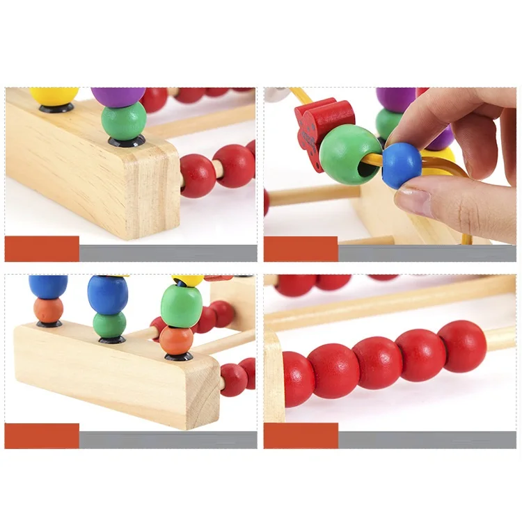 MIPOZOR/Детская игрушка головоломка с бусинами на горках лабиринт деревянная бусина