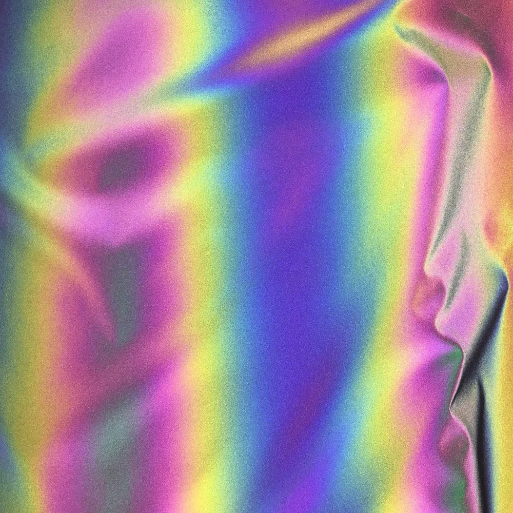 5 см * 100 Iridescence Светоотражающие модные Светоотражающие Magic цвет ткань переменной Блестящий отражающий свет волокно Ткань