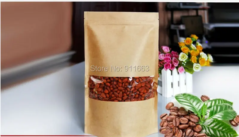 

12cmx20cm*0.14mm+4cm,100pcs. Reclosable Zipper Craft paper Bag,Self -Sealed Bag,Tea bag,standing pouch