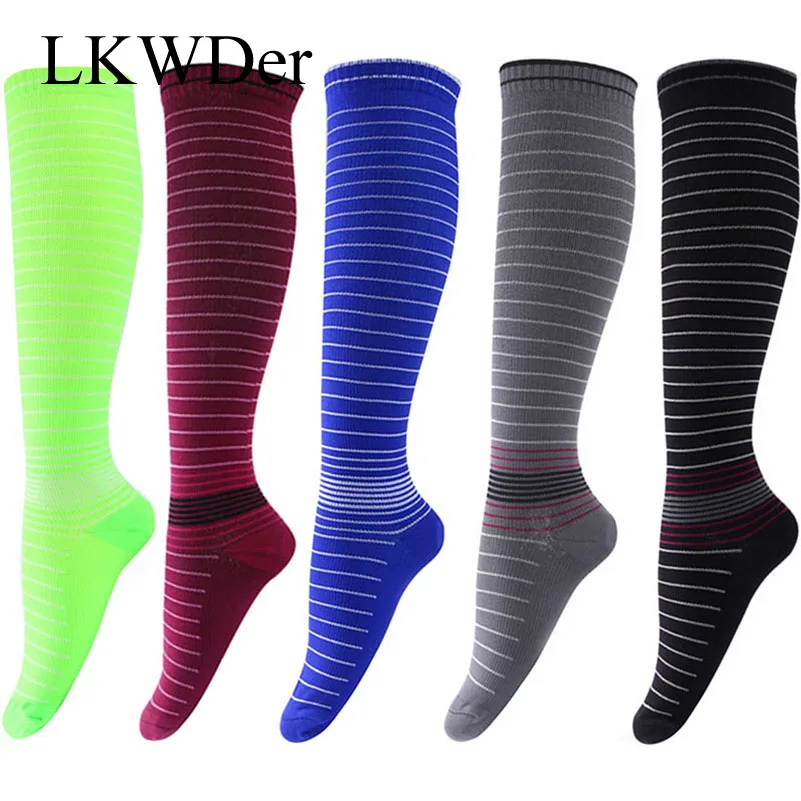 

LKWDer 3 Pairs Men Women Compression Socks Men Anti Fatigue Leg Support Knee High Durable Medical Grade Stocking Care Feet Socks