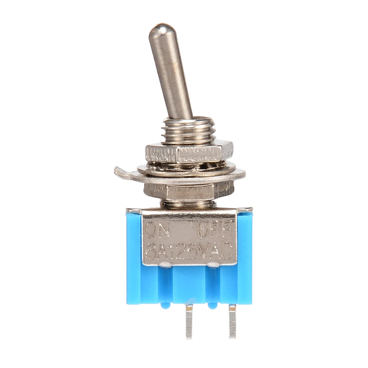 10Pcs/Set Blue SPST Toggle Switch MTS-101 2 Pins ON/OFF 2 Position 6A 250V AC Mini Toggle Switches for Car