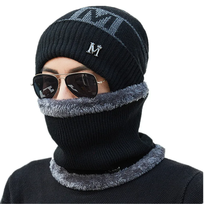 New Balaclava Men Warm Hats Cap Scarf Winter Super warmth Wool Hat