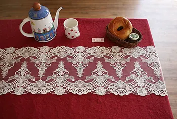 

10 yards off white vintage embroidered lace, embroidered gauze lace fabric, antique wedding table cloth, LT156EM
