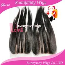 Salon Grade Brazilian Virgin Hair With Baby Hair And The 3 Parting Closure Bleached Knots Three Part In Stock Closure4″*4″