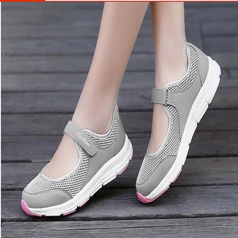 

DIXINYILI qiao2018 Summermiddle and old shoes non-slip soft bottom leisure elderly net mother shoes sneakers walking