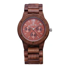 SKONE Luxury Brand Men Dress Watch Wooden Quartz Watch with Calendar Display Bangle Natural Wood Watches Best Gift
