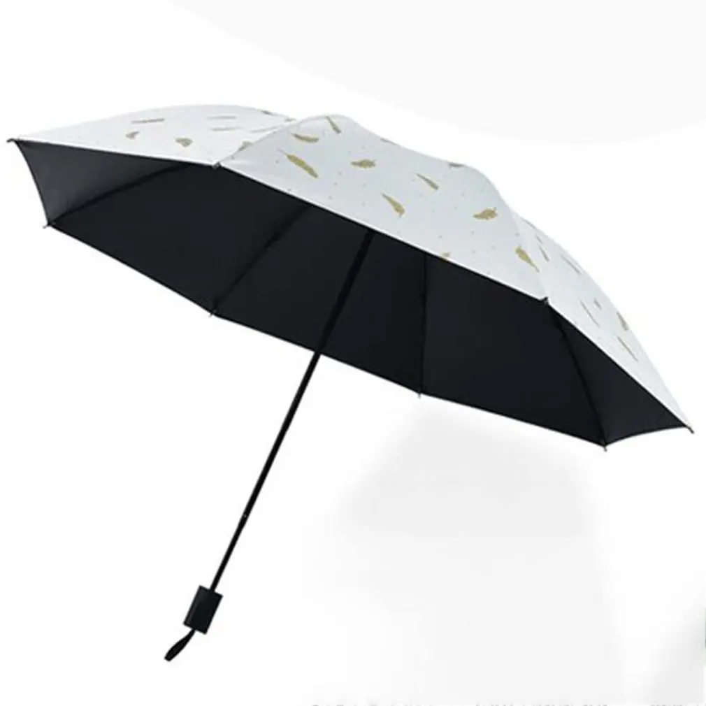 Windproof Mini Feather Umbrella Rain Women Durable Folding Sun Umbrellas Portable Sunscreen Female Parasol