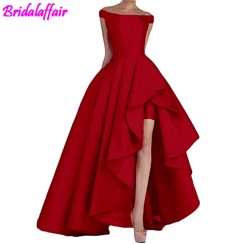 

2018 Formal Dress Off Shoulder vestidos de fiesta Women Dress Evening Dresses Prom Dresses High Low Formal Gowns robe de soiree