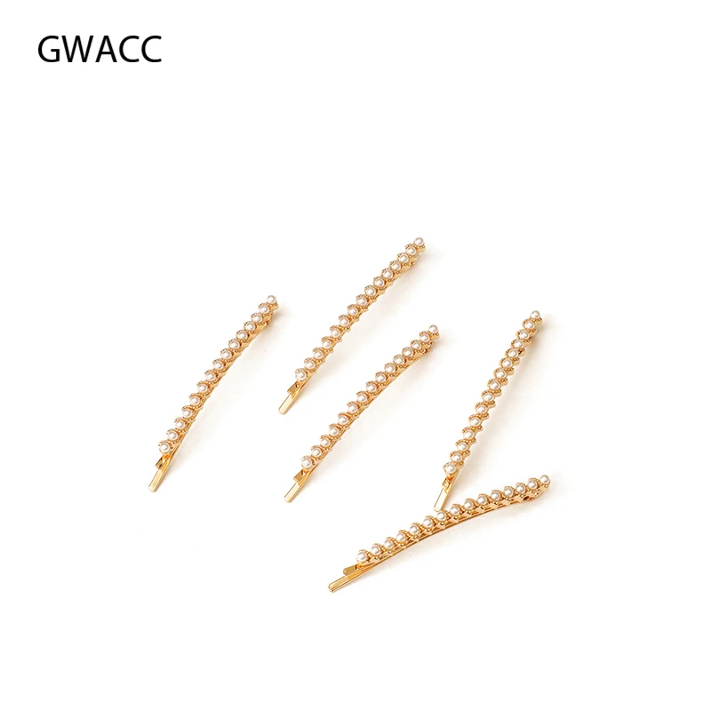 

GWACC Trendy Korean Design Baroque Pearls Hair Clip For Women Girls Hair Wear Elegant Gold Color INS Hair Accessories Vintage