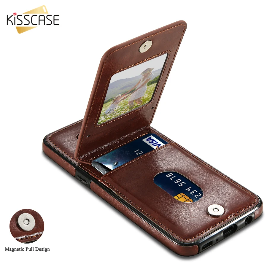 Kisscase флип Чехлы кожаный чехол для телефона samsung Galaxy Note 9 S9 S8 плюс держатель карты S6