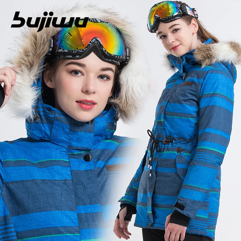 الشتاء سترة تزلج النساء الماركات 2019 عالية الجودة سترة تزلج الثلوج الدافئة للماء يندبروف التزلج على الجليد سترة