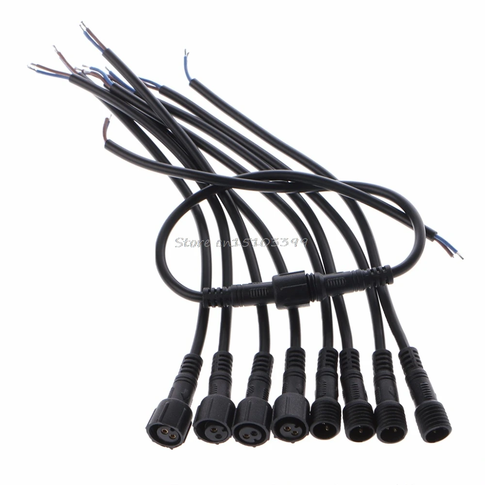 5 Paar 2 Pin Wasserfest IP65 22AWG LED Streifen Stecker und Buchse Kabel Stecker
