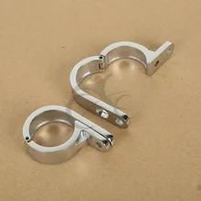 2x 1.25″ 32mm Chrome Handlebar Mount Clamp For Harley Street Bob FXDB 2007-2016 Heritage Softail Classic FLSTC 1988-2016