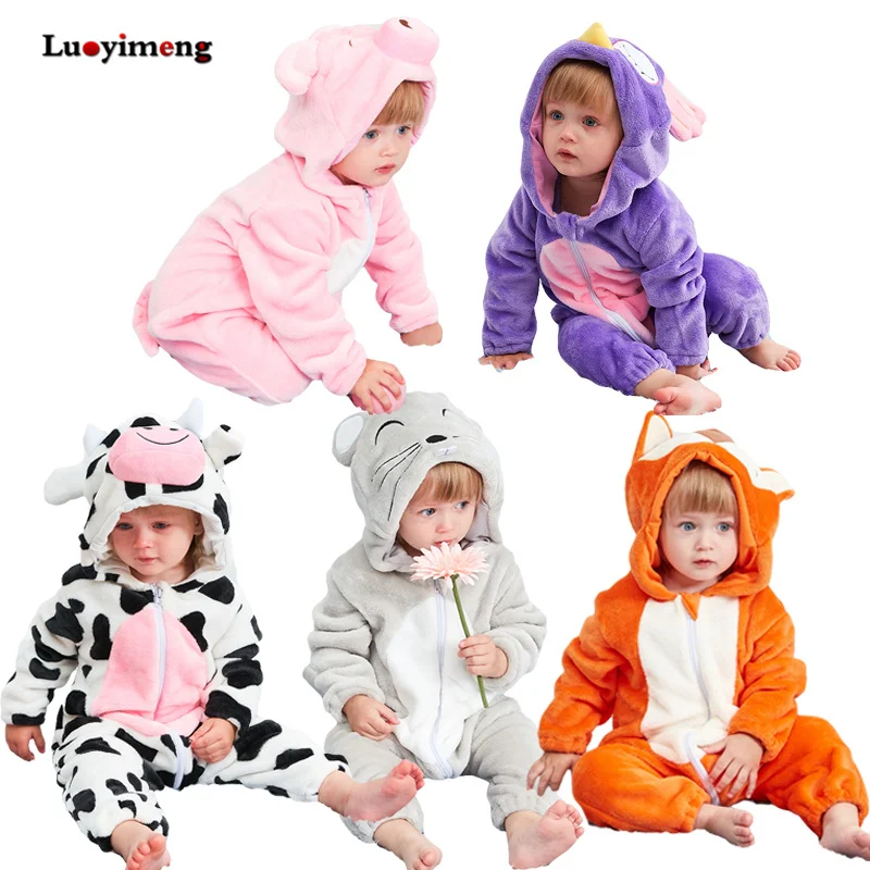 Ropa de bebé niños niñas mamelucos animales recién nacidos dibujos animados Fox Jumpsuit trajes de franela con capucha Niño bebe Stitch trajes de bebé Ropa de bebé niños niñas mamelucos animales recién nacidos dibujos animados Fox Jumpsuit trajes de franela con capucha Niño bebe Stitch trajes de bebé