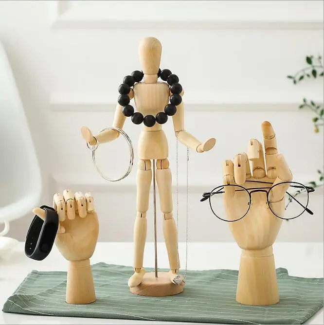 

Creative Wooden Hands Art Model Wooden Doll Knuckles Hand Room Office Desktop Decorations Creative Gift Painting Hand Model