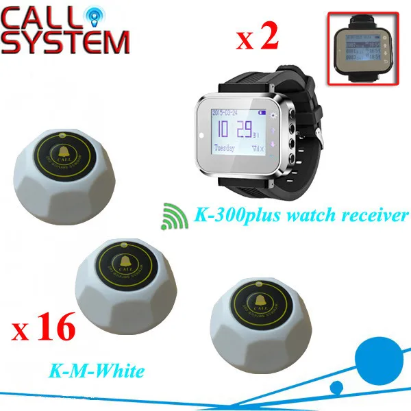 K-300plus+M-White  2+16 Smart watch paging system